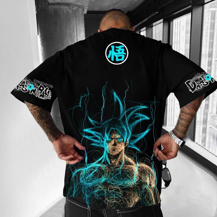 CAMISETA OVERZISE SUPER IMPERIUM SUPER SAIYAJIN BLUE
