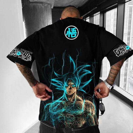 CAMISETA OVERZISE SUPER IMPERIUM SUPER SAIYAJIN BLUE